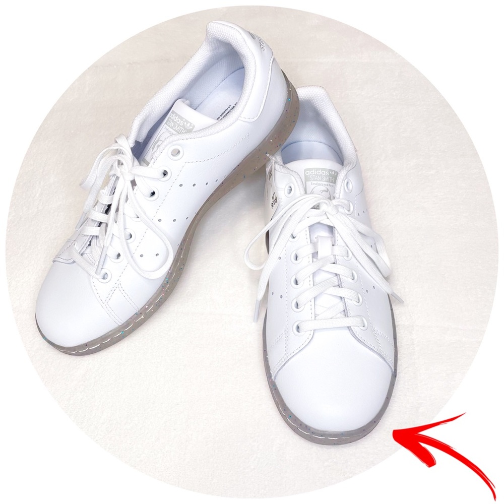 NEW Adidas Stan Smith Glitter Cloud White Size 6